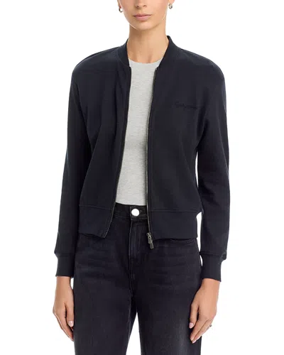 Majestic Bomber Jacket In Black