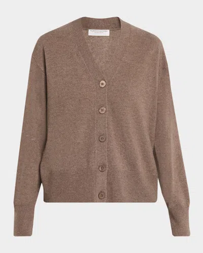 Majestic Button-down Cashmere Cardigan In Brown