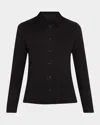 Majestic Button-down French Terry Shirt In Noir
