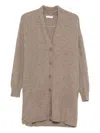 Majestic Button-up Wool Cardigan In Neutral