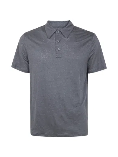 Majestic Linen Short Sleeves Polo Shirt In Gray
