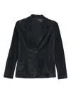Majestic Buttoned Side-pockets Blazer In Black