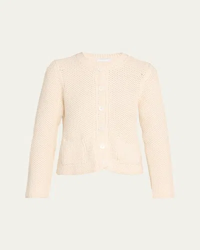 Majestic Button-front Organic Cotton Knit Cardigan In Milk