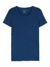 Majestic Crew-neck Linen-blend T-shirt In Blue