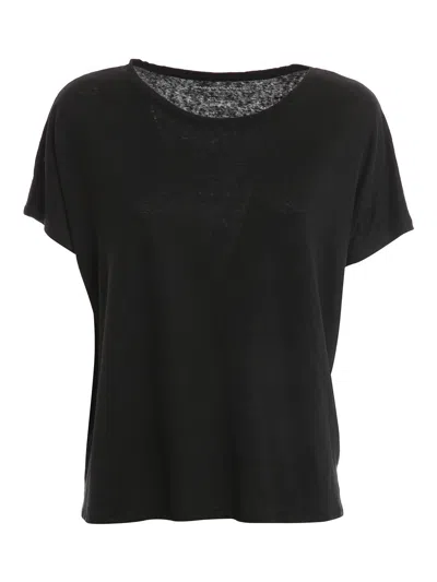 Majestic Linen T-shirt In Black