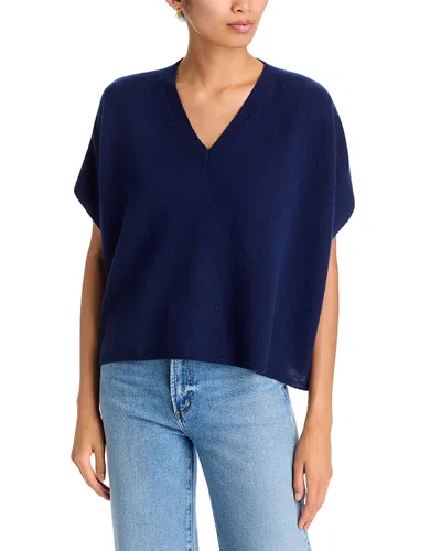 Majestic Cashmere Cap Sleeve Sweater In Blue