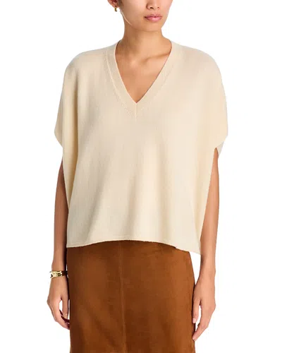 Majestic Cashmere Cap Sleeve Sweater In White