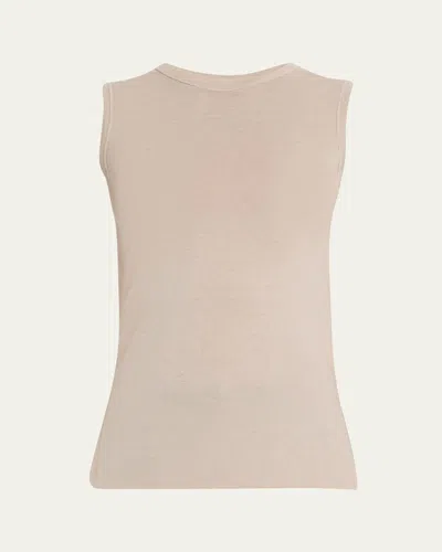 Majestic Cashmere Crewneck Tank Top In Pink