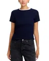 Majestic Cashmere Crewneck Tee In Blue