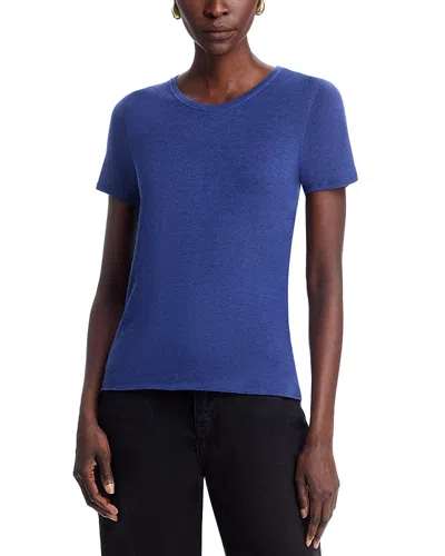 Majestic Cashmere Crewneck Tee In Blue