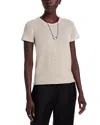 Majestic Cashmere Crewneck Tee In Multi