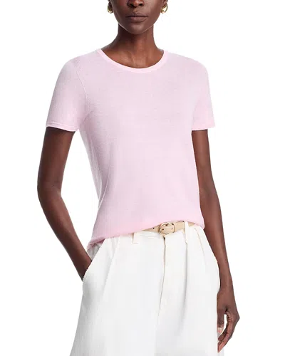 Majestic Cashmere Crewneck Tee In Pink