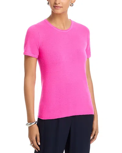 Majestic Cashmere Crewneck Tee In Pink