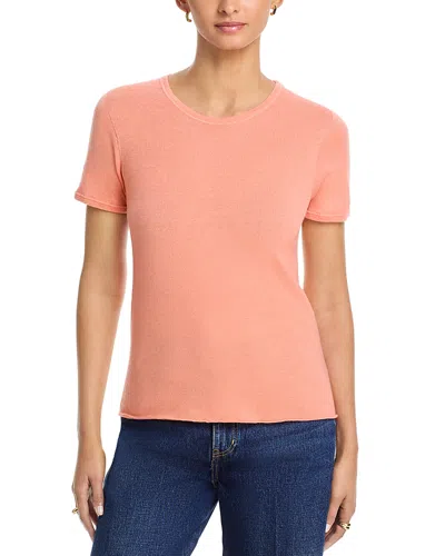 Majestic Cashmere Crewneck Tee In Pink