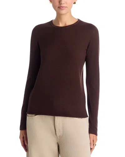 Majestic Cashmere Crewneck Top In Brown