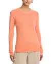 Majestic Cashmere Crewneck Top In Orange