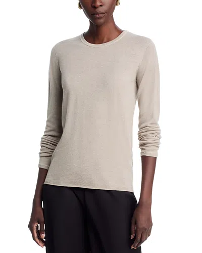 Majestic Cashmere Crewneck Top In White
