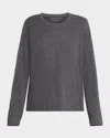 Majestic Cashmere Melange-knit Crewneck In Gray