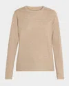 Majestic Cashmere Melange-knit Crewneck In Neutral