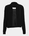 Majestic Cashmere Open-front Cardigan In Black