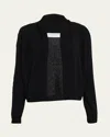 Majestic Cashmere Open-front Cardigan In Black