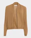 Majestic Cashmere Open-front Cardigan In Brown