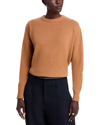 Majestic Cashmere Relaxed Crewneck Sweater In Brown