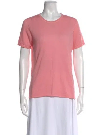 Pre-owned Majestic Cashmere Scoop Neck Sweater In Pink