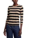 Majestic Machine Washable Cashmere Striped Pullover In Multi