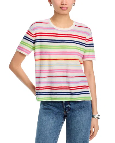 Majestic Striped Cashmere T-shirt In Multi