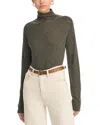 Majestic Machine Washable Cashmere Turtleneck In Kaki Chine