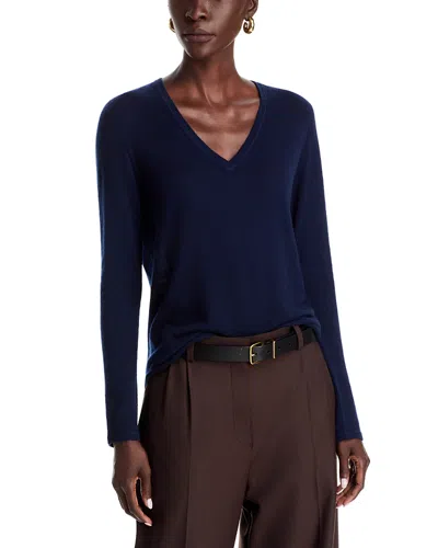 Majestic Cashmere V Neck Sweater In Blue
