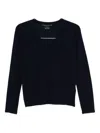 Majestic Cashmere V-neck Sweater With Cropped Relaxed Fit In Black