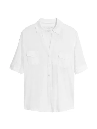 Majestic Chest-pocket Short-sleeve Shirt In White