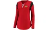 Majestic Chicago Blackhawks Women's Iconic Lace Up Long Sleeve Shirt In Red,black