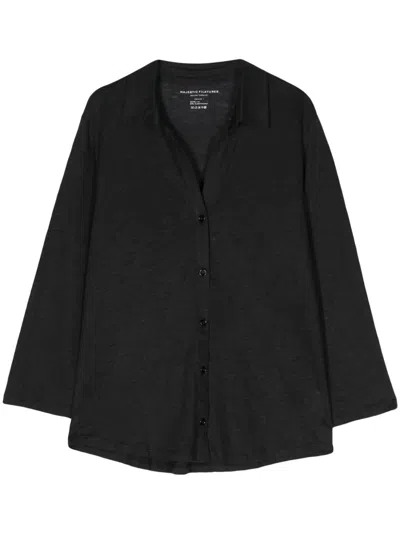 Majestic Classic-collar Shirt In Black