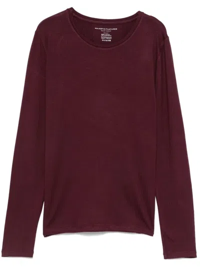 Majestic Col Rond T-shirt In Purple