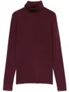 Majestic Viscose Jersey Turtleneck In Prune