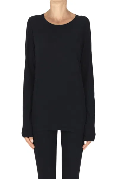 Majestic Cotton And Cashmere T-shirt In Black