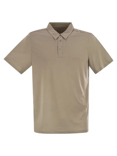 Majestic Cotton And Lyocell Polo Shirt In Neutral
