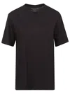 Majestic Cotton Crewneck Top In Black