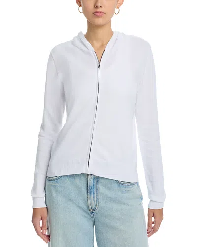 Majestic Cotton Knit Hoodie In Blanc