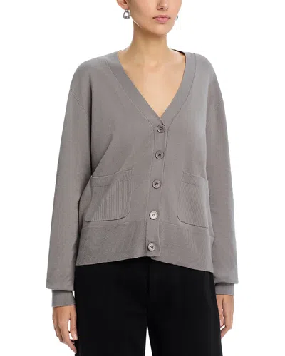 Majestic Cotton Knit V Neck Cardigan In Orange