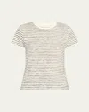 Majestic Cotton Striped Boat-neck Tee