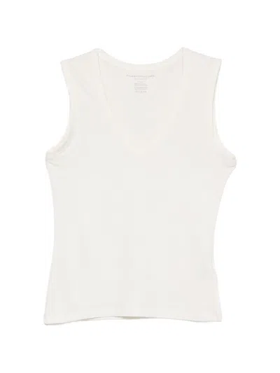Majestic Cream Sleeveless T-shirt  Filatures In White