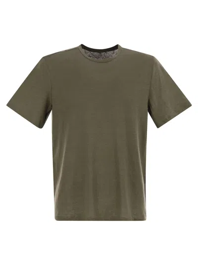 MAJESTIC CREW-NECK AND SHORT-SLEEVED T-SHIRT IN LINEN