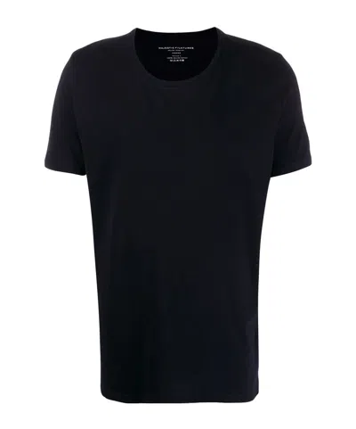 Majestic Crew-neck Cotton T-shirt In Blue