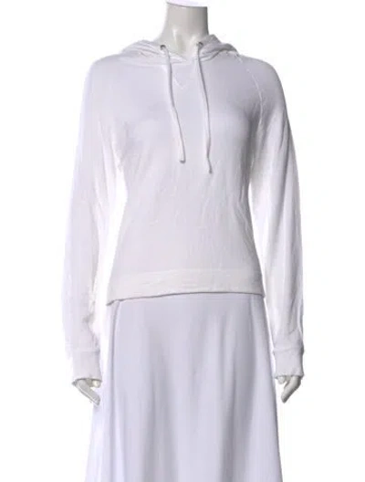 Pre-owned Majestic Crew Neck Long Sleeve Hoodie In White