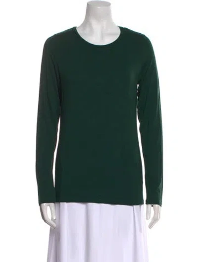 Pre-owned Majestic Crew Neck Long Sleeve Sweatshirt In Green