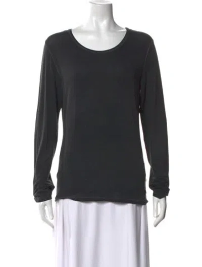 Pre-owned Majestic Crew Neck Long Sleeve T-shirt In Gray